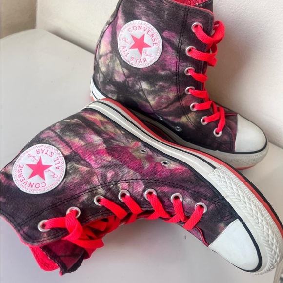 Converse High-Top Pink and Black Sneakers orthopedic heel - Picture 5 of 10